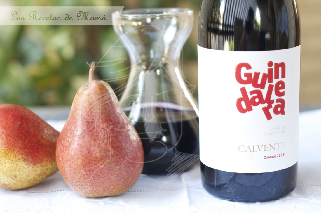 Trata de chirimoya y compota de peras al vino Guindalera